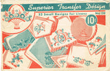 1940s Vintage Superior Embroidery Transfer 139 Uncut 52 Small Linen Motifs - Vintage4me2