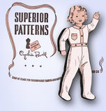 1940s Vintage Superior Sewing Pattern 9901 WWII Toddler Footie Pajamas Size 3