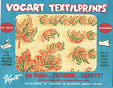 1950s Autumn Leaves Vogart Textilprint 485 or 11 Color Hot Iron Transfer Uncut ORIG