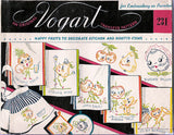 1950s VTG Vogart Embroidery Transfer 231 Uncut Anthro Dancing Fruit Tea Towels