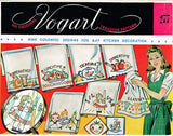 1950s Vintage Vogart Embroidery Transfer 277 Uncut Dancing Veggie Tea Towels