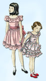 1940s Vintage Toddler Girls Ruffled Dress Vogue Sewing Pattern 2568 Sz6 24B