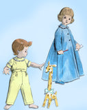 Vogue 2876: 1950s Toddlers Pajamas and Robe Set Sz 2 Vintage Sewing Pattern