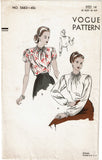 Vogue 5662: 1940s Stunning Uncut Misses Easy Blouse 32 B Vintage Sewing Pattern