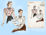 Vogue 5662: 1940s Stunning Uncut Misses Easy Blouse 32 B Vintage Sewing Pattern