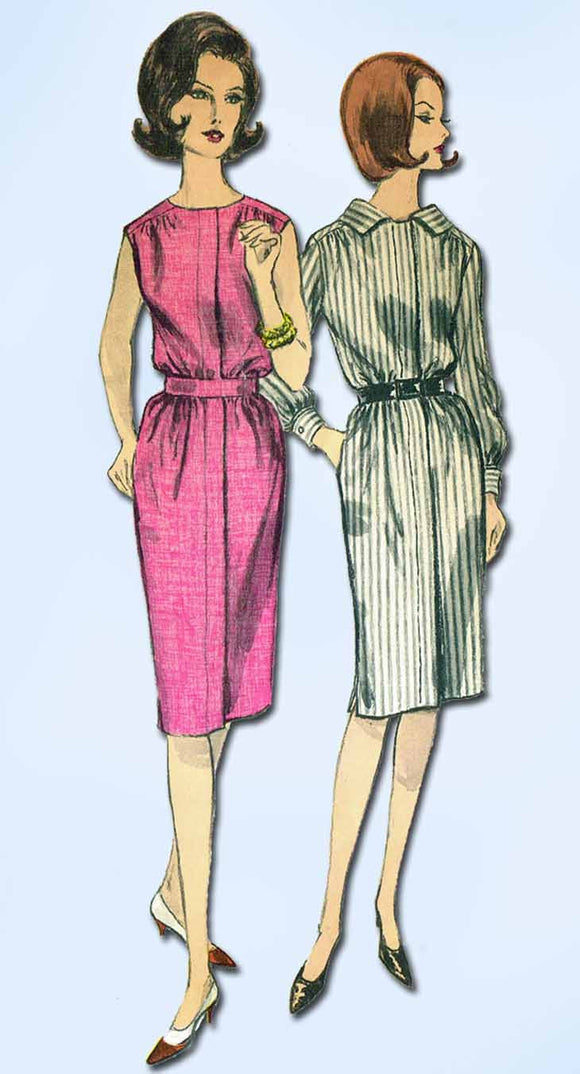 1960s Vintage Vogue Sewing Pattern 5871 Uncut Easy Misses Day Dress Size 32B