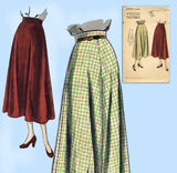 Vogue 6521: 1950s Easy Misses Skirt Sz 24 Waist Vintage Sewing Pattern