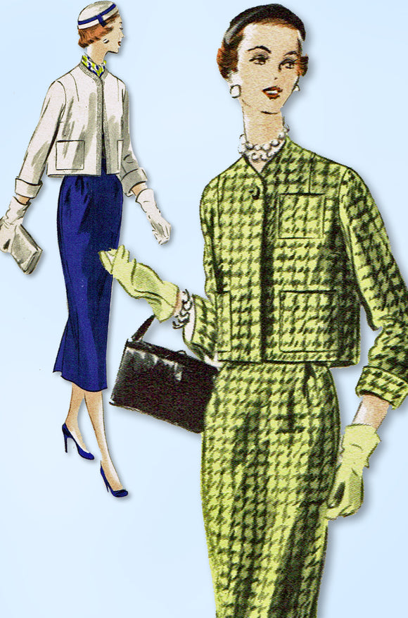 1950s Vintage Vogue Sewing Pattern 7977 Uncut Misses Boxy Suit Size 14 32 Bust