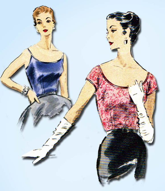 1950s Vintage Vogue Sewing Pattern 8100 Uncut Misses Evening Blouse 32 Bust