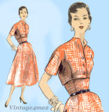 Vogue 8223: 1950s Uncut Misses Sun Dress & Topper Sz 34B Vintage Sewing Pattern