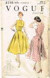 1950s Vintage Vogue Sewing Pattern 8338 Misses Wrap Around Dress Size 12 30B