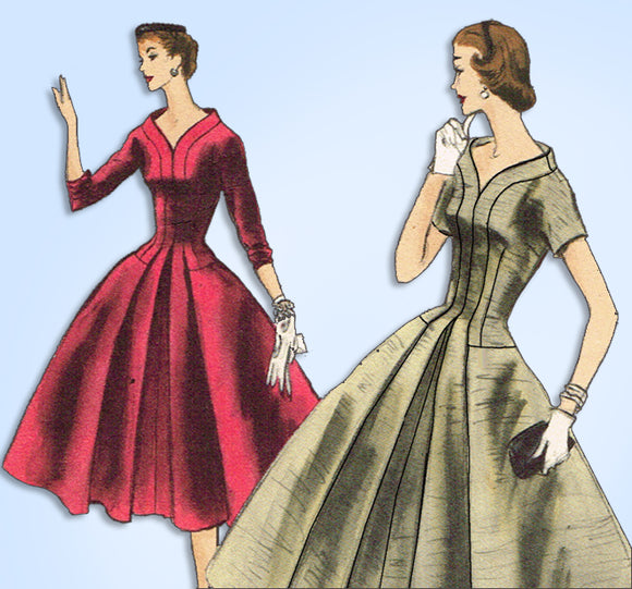 1950s Original Vintage Vogue Sewing Pattern 8671 Gorgeous Womens Dress ...