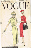 1950s Vintage Vogue Sewing Pattern 8878 Uncut Misses Shirtwaist Dress Size 32 B