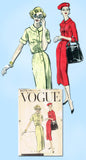 1950s Vintage Vogue Sewing Pattern 8878 Uncut Misses Shirtwaist Dress Size 32 B