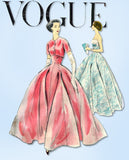 1950s Vintage Original Vogue Pattern 9034 Misses Strapless Evening Gown Sz 33 B