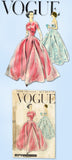 1950s Vintage Original Vogue Pattern 9034 Misses Strapless Evening Gown Sz 33 B