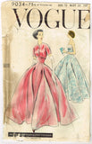 1950s Vintage Original Vogue Pattern 9034 Misses Strapless Evening Gown Sz 33 B