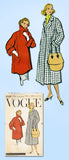 1950s Vintage Vogue Sewing Pattern 9149 Misses Swagger Coat 2 Lengths Sz 12 32B