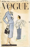 1950s Vintage Vogue Sewing Pattern 9194 Stunning Misses Slender Suit Sz 36 Bust