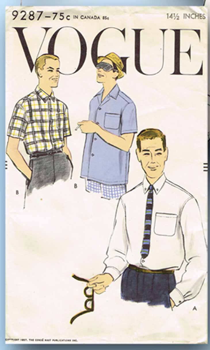 Vintage Pattern Warehouse, vintage sewing patterns, vintage fashion,  crafts, fashion - 1947 Advance #4439 Men's Yoke Top or Boxer Shorts